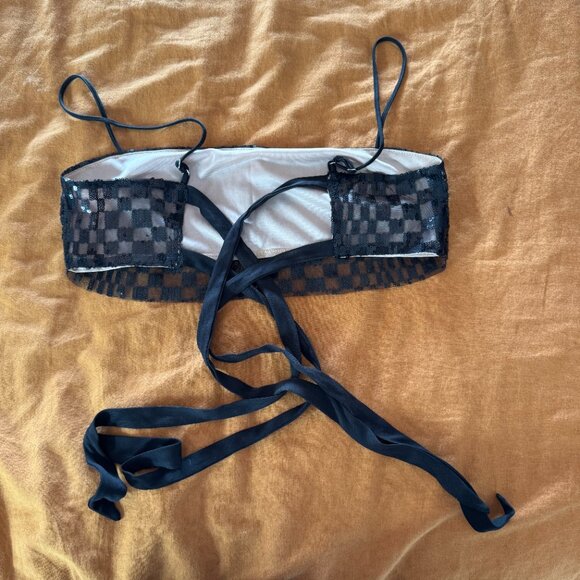 Sequin Matching Skirt and Crop Top Set - Picture 3 of 7